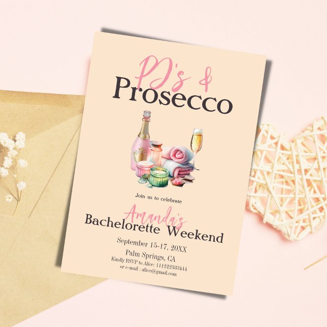Invitation Itinéraire du Spa de la fête de bachelorette du Pa (Créateur téléchargé)