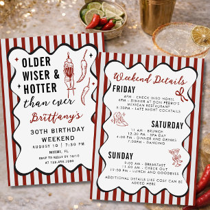 Invitation Itinéraire du week-end d'anniversaire Older Wiser 