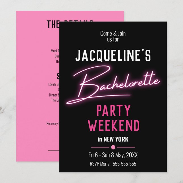 Invitation Itinéraire du week-end de la fête de la Bacheloret (Devant / Derrière)