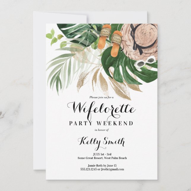 Invitation Itinéraire du week-end de la Wifelorette (Devant)