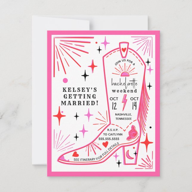 Invitation Itinéraire du week-end d'enterrement de vie de jeu (Devant)