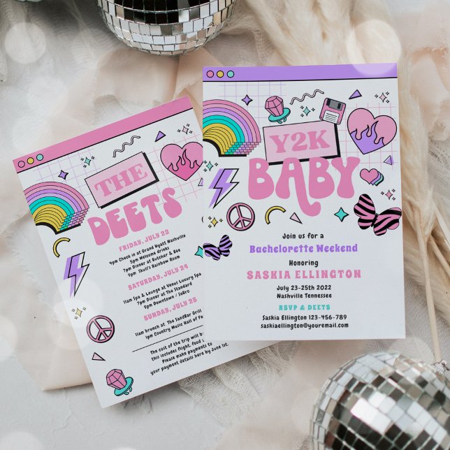 Invitation Itinéraire du week-end du Bachelorette des années  (Créateur téléchargé)