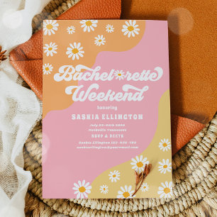 Invitation Itinéraire du week-end les années 70 bachelorette 
