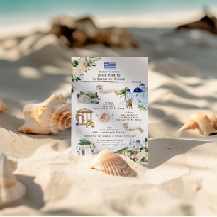 Invitation Itinéraire du week-end mariage Santorin Grèce
