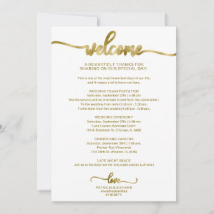 Invitation Itinéraire Mariage de calligraphie chic