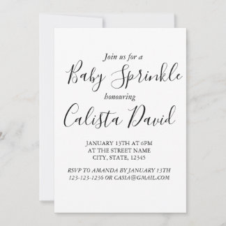 Invitation Itinéraire simple et minimaliste de baby shower