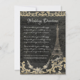 Invitation Itinéraires de conduite Tour Eiffel Typographie de