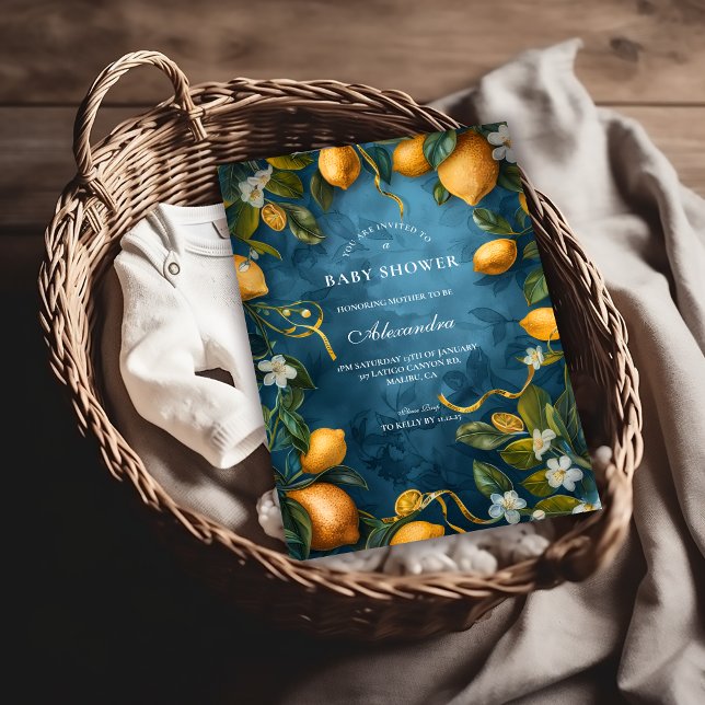 Invitation itrus Blossom Blue Baby Shower (Créateur téléchargé)