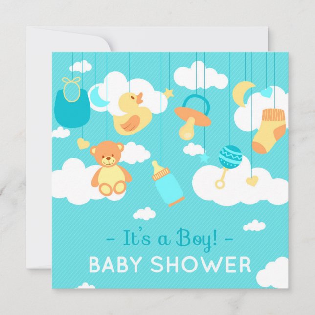 Invitation It's à Boy - à Baby Shower (Devant)