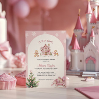 Invitation It's A Girl Pink Girl Baby Shower