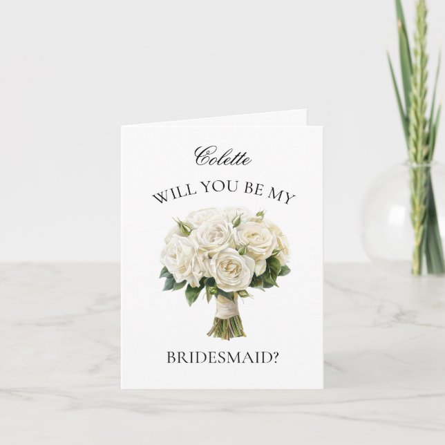 Invitation Ivoirien Bouquet Rose Bridesmaid Proposition (Devant)