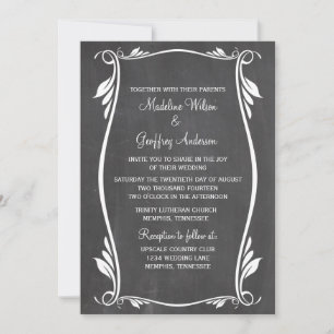 Invitation Ivoirienne fleurie Chalkboard Mariage Inviter