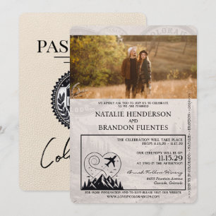 Invitation Ivory Colorado Mariage de passeport