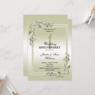 Invitation Ivory Gem & Parties scintillant 1er anniversaire M