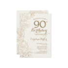 Ivory Gold Floral 90e fête d'anniversaire