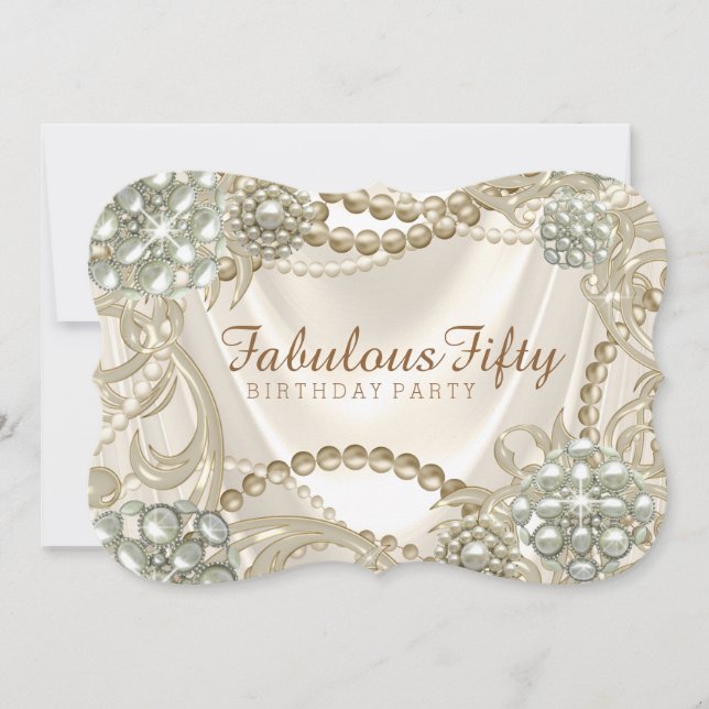Invitation Ivory Pearl fête d'anniversaire (Devant)
