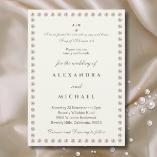 Invitation Ivory Pearl Verset Biblique Mariage Chrétien 