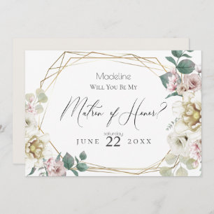 Invitation Ivory Peony Flower Serez-vous mon maître d'honneur