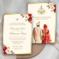 Ivory Red Roses Floral Anand Karaj Mariage Sikh