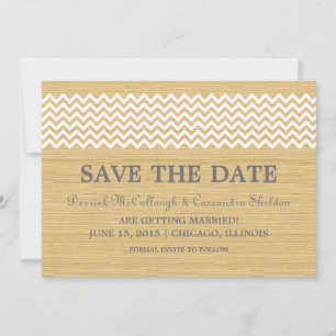 Invitation Ivory Rustic Chevron Enregistrer l'Invitation de d
