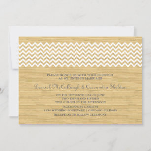 Invitation Ivory Rustic Chevron Invite Mariage