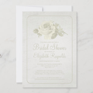 Invitation Ivory Rustic Floral/Flower Fêtes des mariées Invit