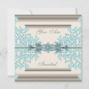 Invitation Ivory Turquoise Diamant noir Cravate