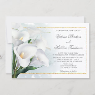 Invitation Ivory White Calla Lily Mariage