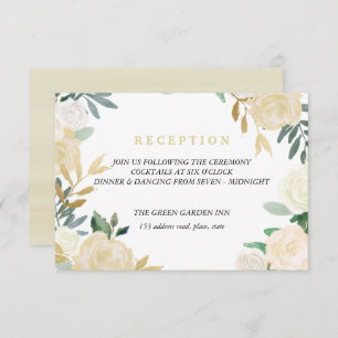 Invitation Ivory Wreath Wedding Détails Réception Détails Ros