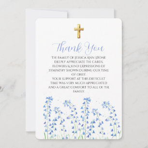 Invitation Jacinthe des bois Fleur bleue Croix funéraire Merc