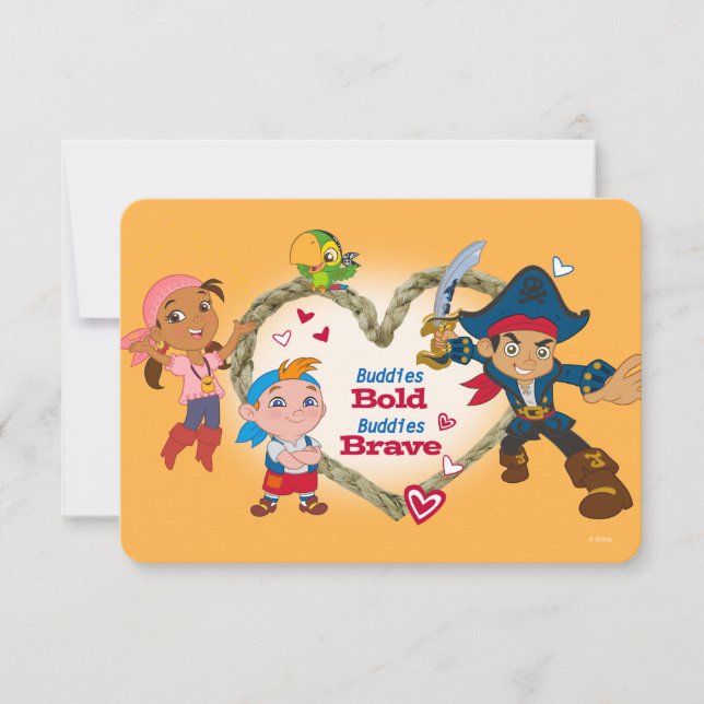 Invitation Jack et la Saint Valentin des Pirates de Neverland (Devant)
