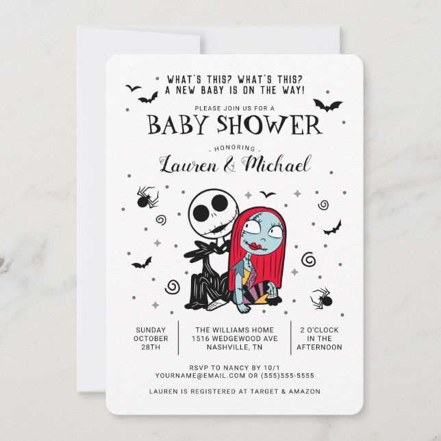 Invitation Jack et Sally Baby shower (Devant)