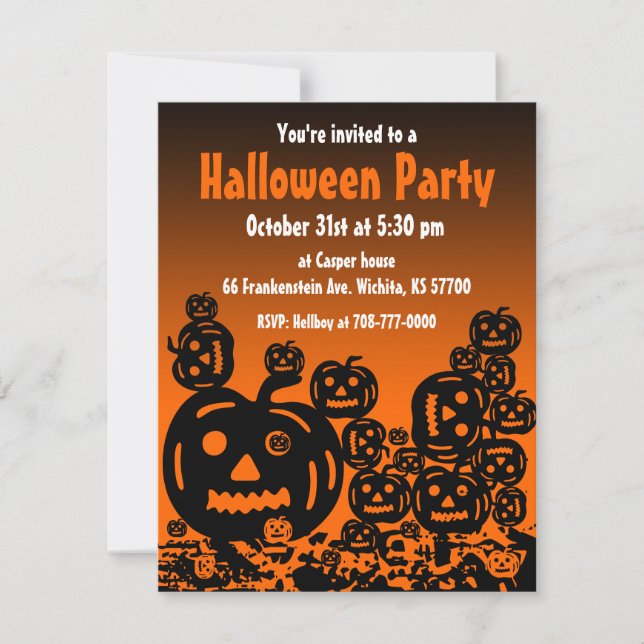 Invitation Jack-o'-lantern 5 de partie de (Devant)