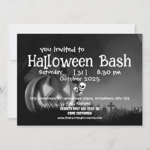 Invitation Jack-o'-lantern   Citrouille parti halloween adult