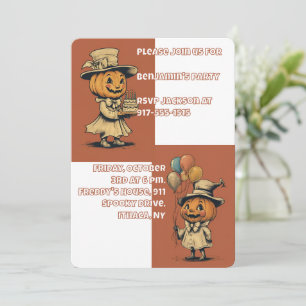 Invitation Jack-o'-lantern d'Halloween en Orange