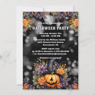 Invitation Jack O’Lantern Floral Halloween Party
