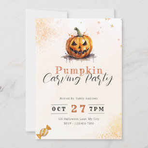 Invitation Jack-O' Lantern Orange Citrouille de la Soirée de