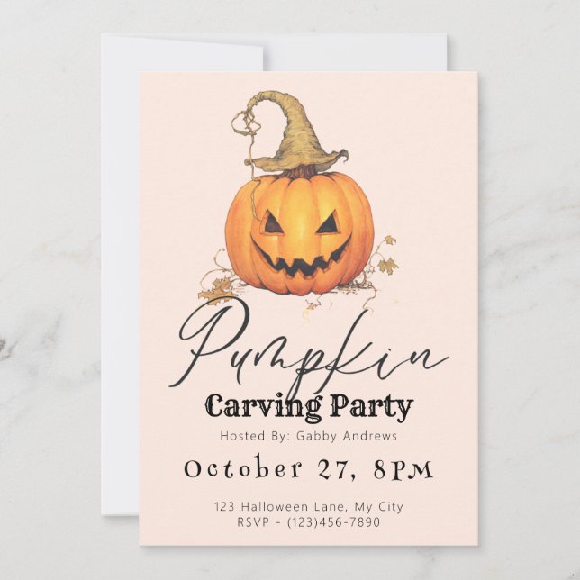 Invitation Jack-O' Lantern Russe Citrouille de la fête de la  (Devant)