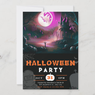 Invitation Jack-O-Lanterne Effrayant Pleine Lune Halloween