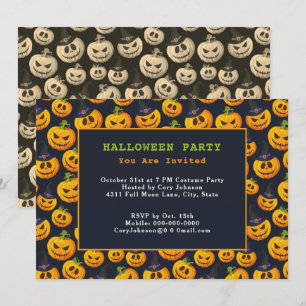Invitation Jack o' Lanterns & Ghost Citrouilles fête d'Hallow