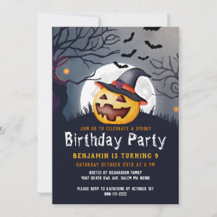Invitation Jack O'Lantern Éffrayant Halloween fête d'annivers