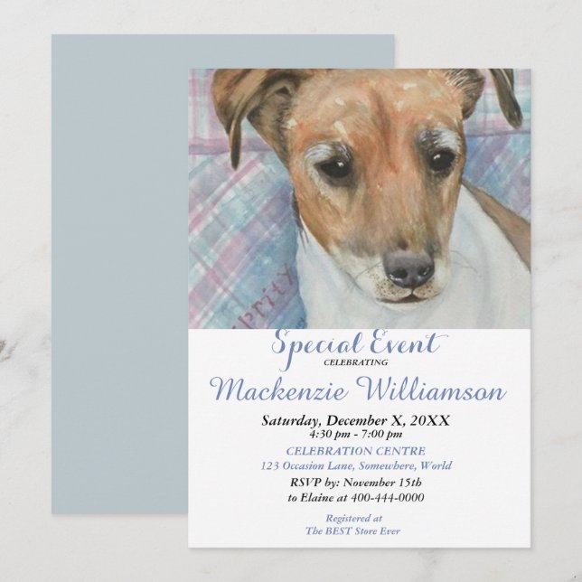 INVITATION JACK RUSSELL SOUHAITE UN JOLI ANNIVERSAIRE (Devant / Derrière)