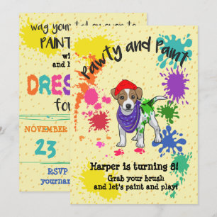 Invitation Jack Russell Terrier Chien Art Anniversaire Invita