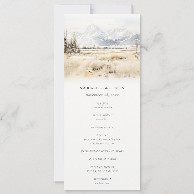 Invitation Jackson Hole Wyoming Landscape Wedding Program (Devant)