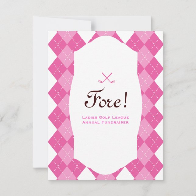 Invitation Jacquard de la Pink Ladies Golf Party (Devant)
