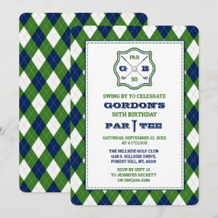 Invitation Jacquard moderne Motif Golf N'importe quel âge Ann