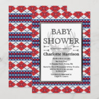 Jacquard nordique Sweater Motif Baby shower d'hive