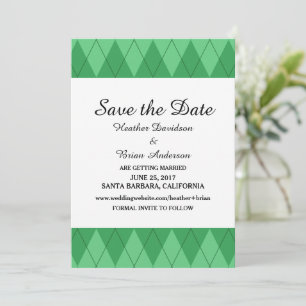 Invitation Jacquard vert Enregistrer l'Invitation de date