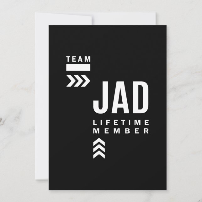 Invitation Jad Nom personnalisé Anniversaire Cadeau (Devant)
