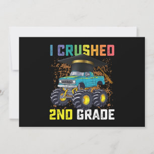 Invitation J'ai broyé 2e année Monster Truck Graduation